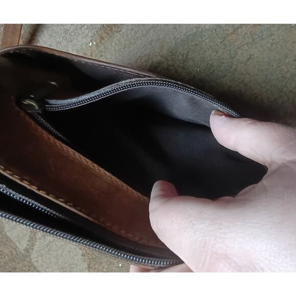 Multicolored Tapestry/ Leather Cross Body Pockets Guatemala Purse - Picture 7 of 9